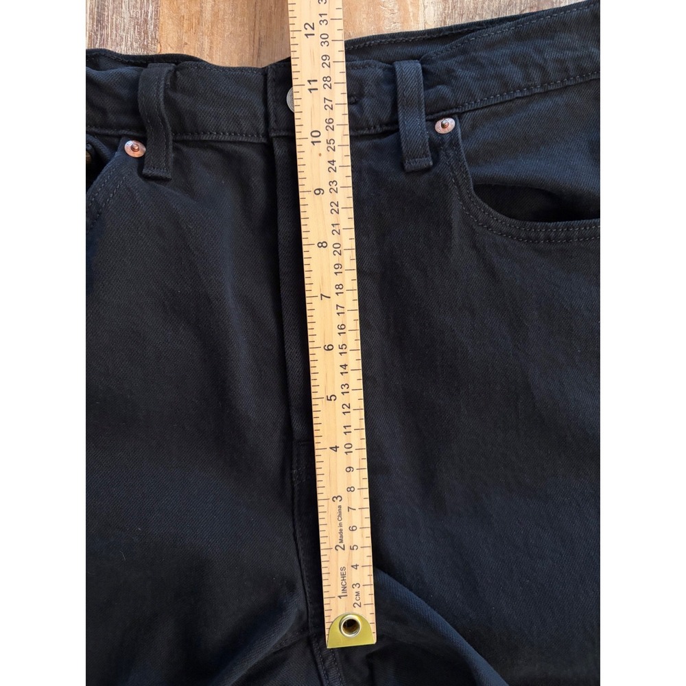 Levis 501 Original Fit Black Straight Leg Jeans Raw Hem Button Fly W31 L30 - Picture 12 of 14